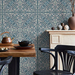 Vintage Wallpaper Temporary Wall Mural Removable Wallpaper Peel and Stick Wallpaper Portuguese Azulejos Tile Wallpaper - A586