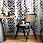 Temporary Wallpaper Peel and Stick Removable Wallpaper Abstract Dots Wall Paper Wall Mural - Black and White Wallpaper - A640