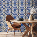 Removable Wallpaper Peel and Stick Wallpaper Wall Paper Wall Mural - Portuguese Azulejos Tile Wallpaper - A417