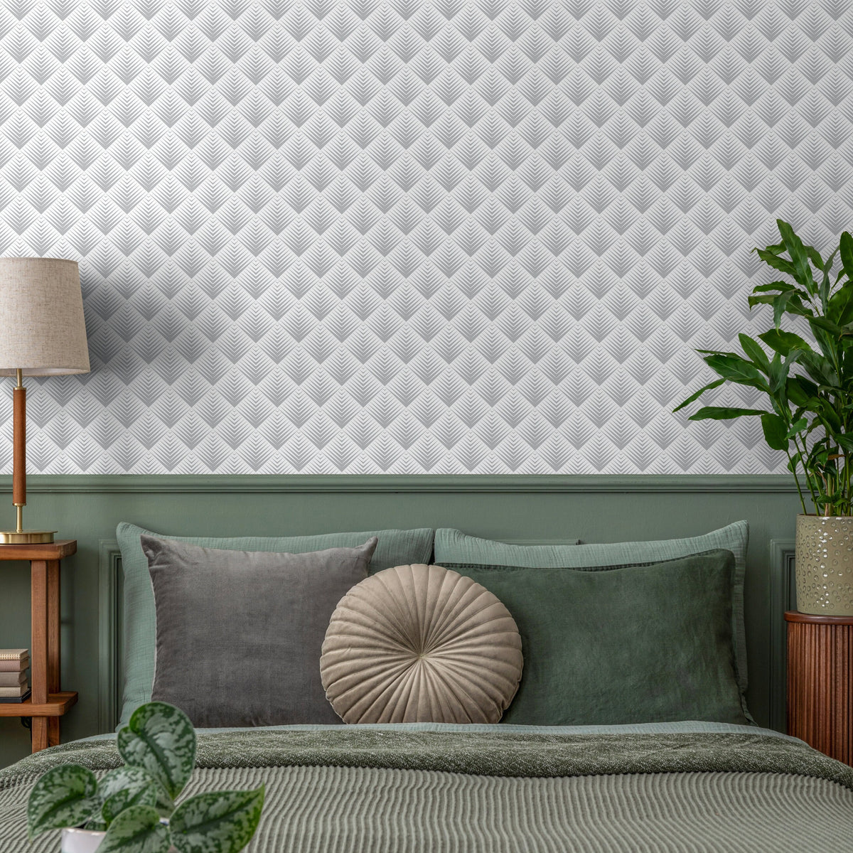 Grey Geometric Wallpaper Modern Wallpaper Peel and Stick and Traditional Wallpaper - A432