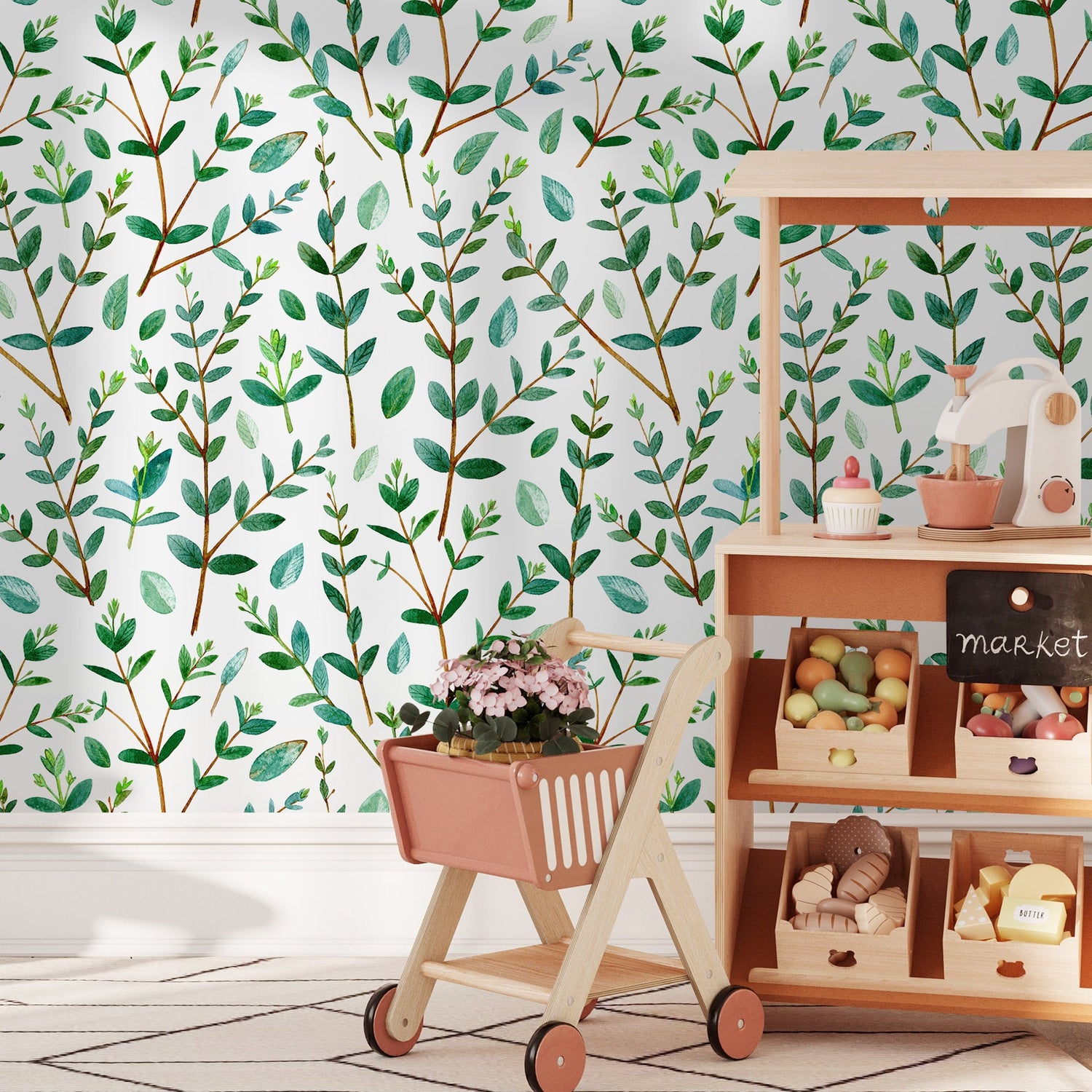 Removable Wallpaper Peel and Stick Wallpaper Wall Paper Wall Mural - Leaf Wallpaper Tropical Wallpaper - A463