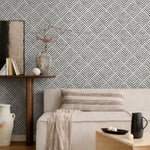 Removable Wallpaper Peel and Stick Wallpaper Wall Paper Wall Mural - Geometric Black and White Wallpaper - A465