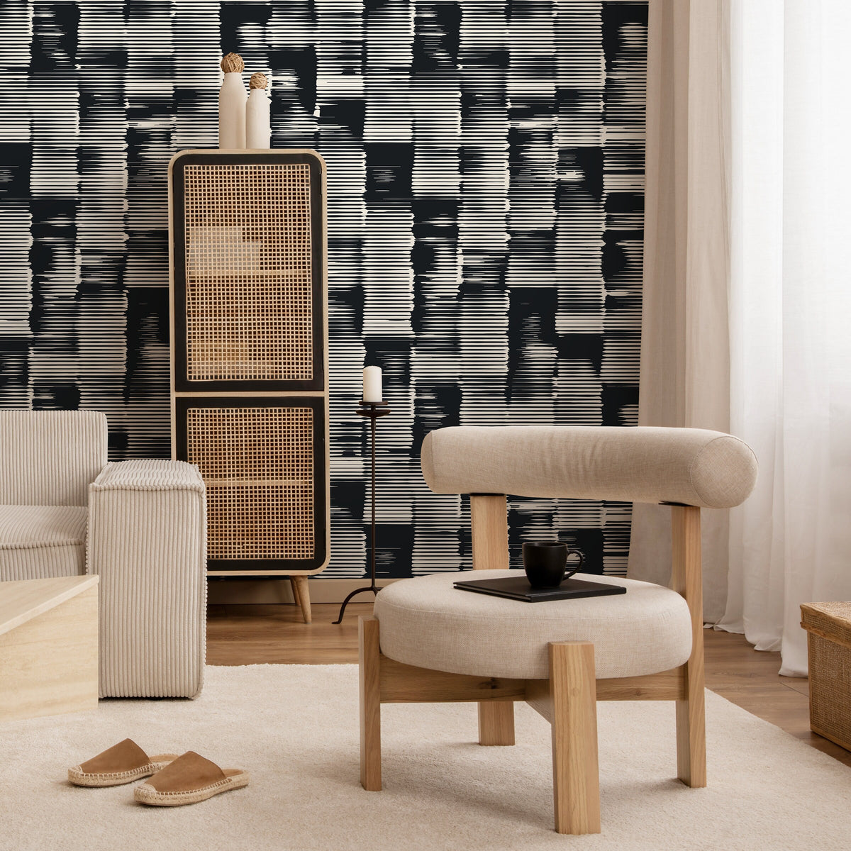 Removable Wallpaper Peel and Stick Wallpaper Wall Paper Wall Mural - Gray Abstract Wallpaper - A468