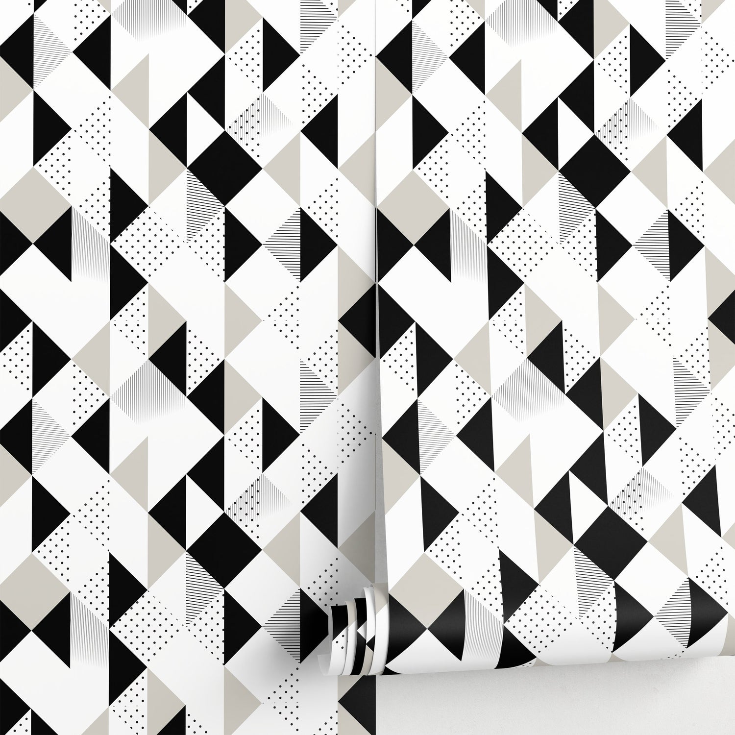 Black and White Geometric Wallpaper Modern Wallpaper Peel and Stick and Traditional Wallpaper - A475