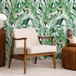 Removable Wallpaper Peel and Stick Wallpaper Wall Paper Wall Mural - Banana Leaf Wallpaper Tropical Wallpaper - A527