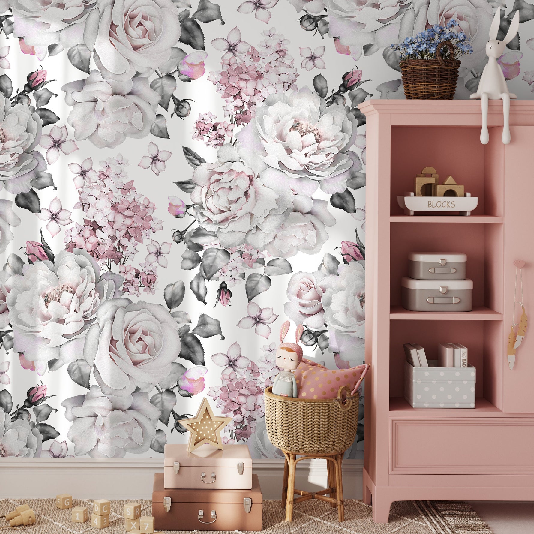 Removable Wallpaper Peel and Stick Wallpaper Wall Paper Wall Mural - Vintage Floral Wallpaper - A547