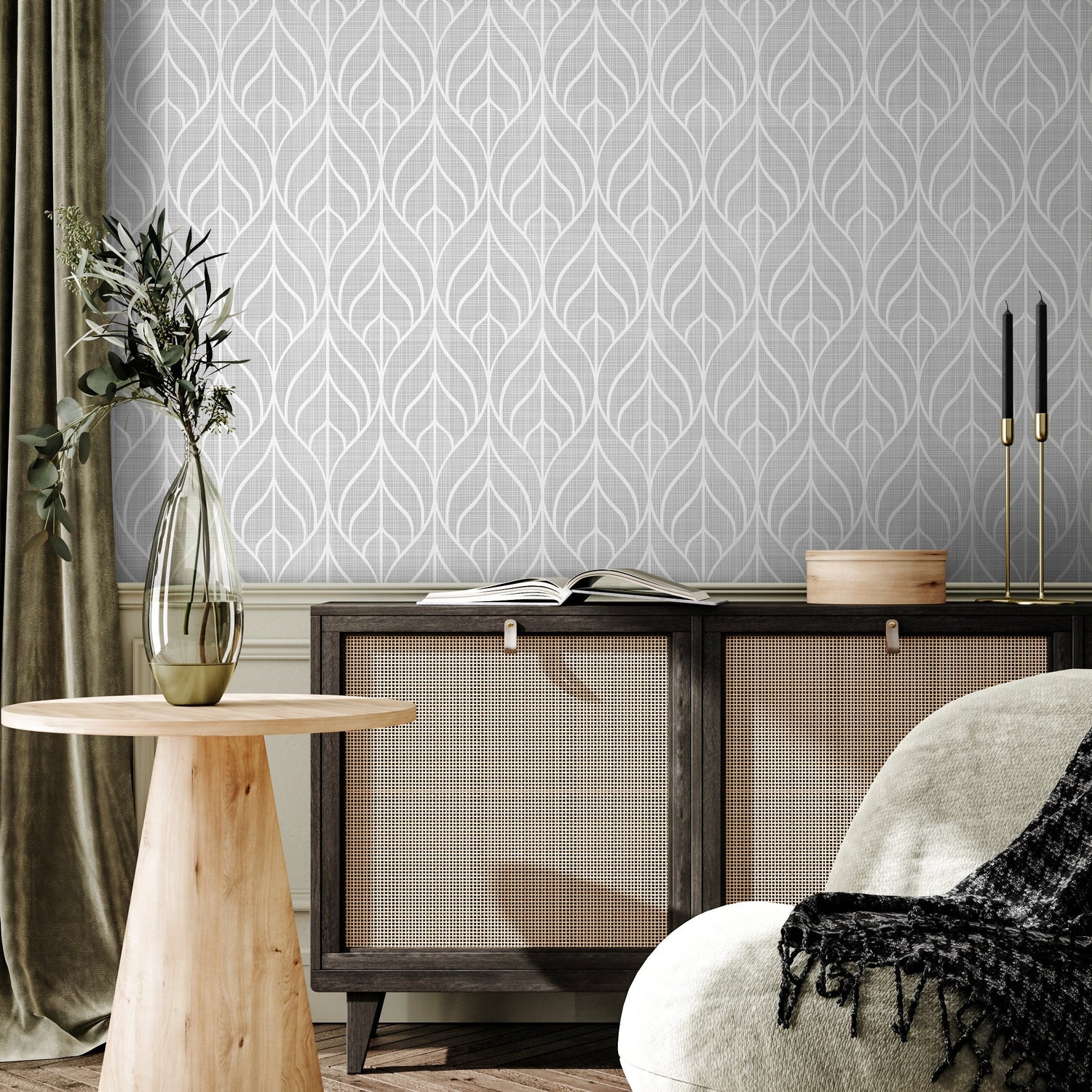 Removable Wallpaper Peel and Stick Wallpaper Wall Paper Wall Mural - Geometric Gray Wallpaper - A553