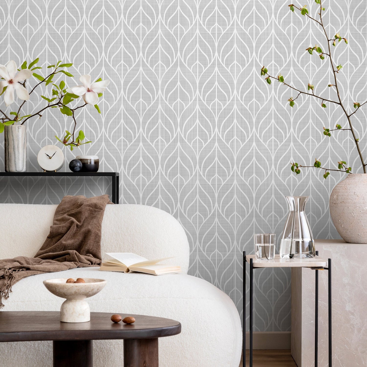 Removable Wallpaper Peel and Stick Wallpaper Wall Paper Wall Mural - Geometric Gray Wallpaper - A553