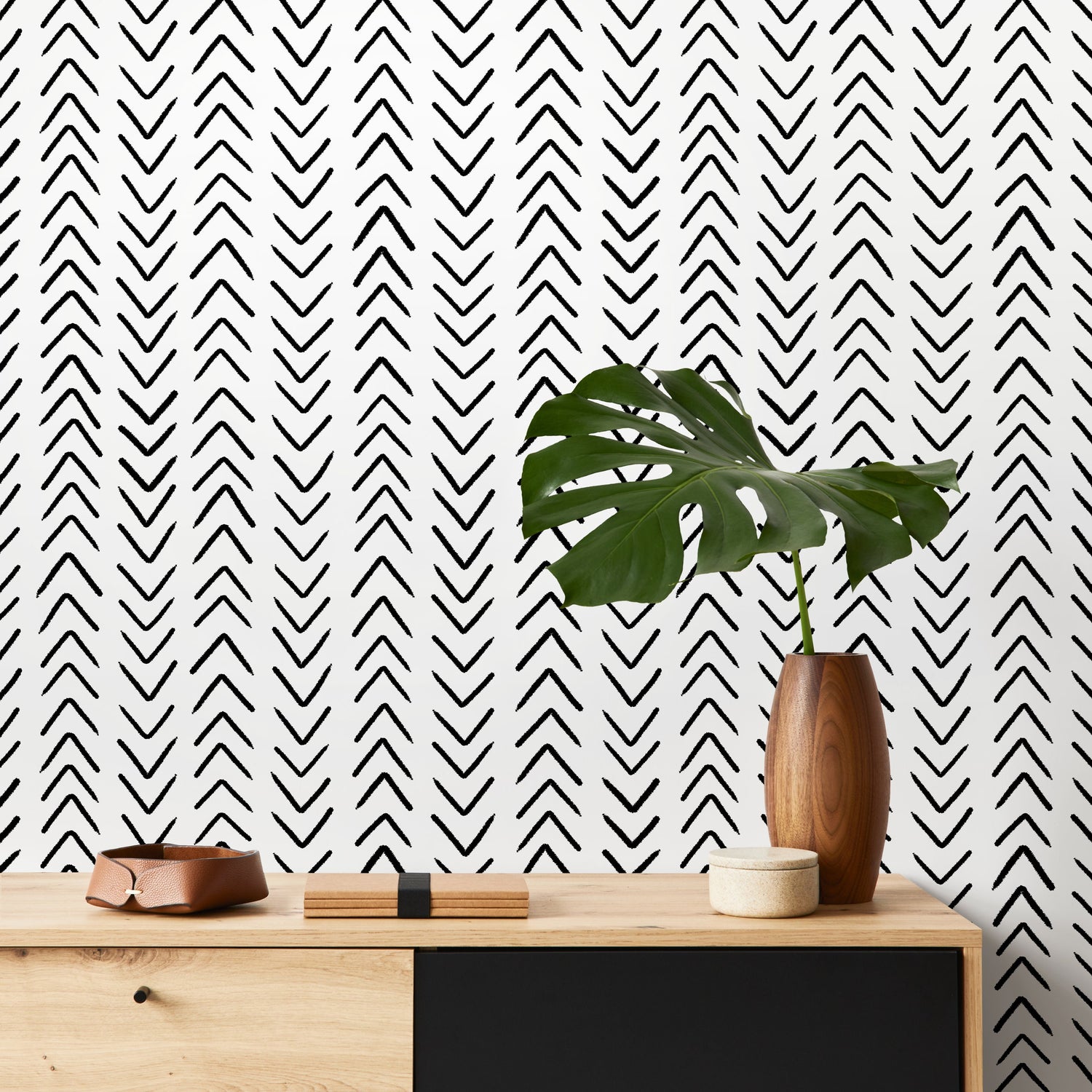 Removable Wallpaper Peel and Stick Wallpaper Wall Paper Wall Mural - Herringbone Wallpaper - A583