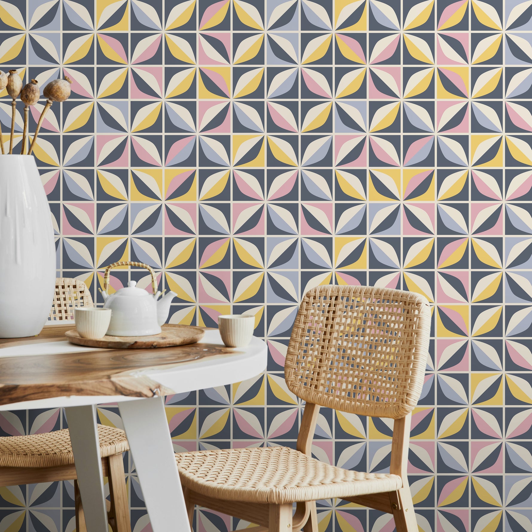 Wallpaper Peel and Stick Wallpaper Removable Wallpaper Home Decor Wall Art Wall Decor Room Decor / Pastel Color Geometric Wallpaper - A731