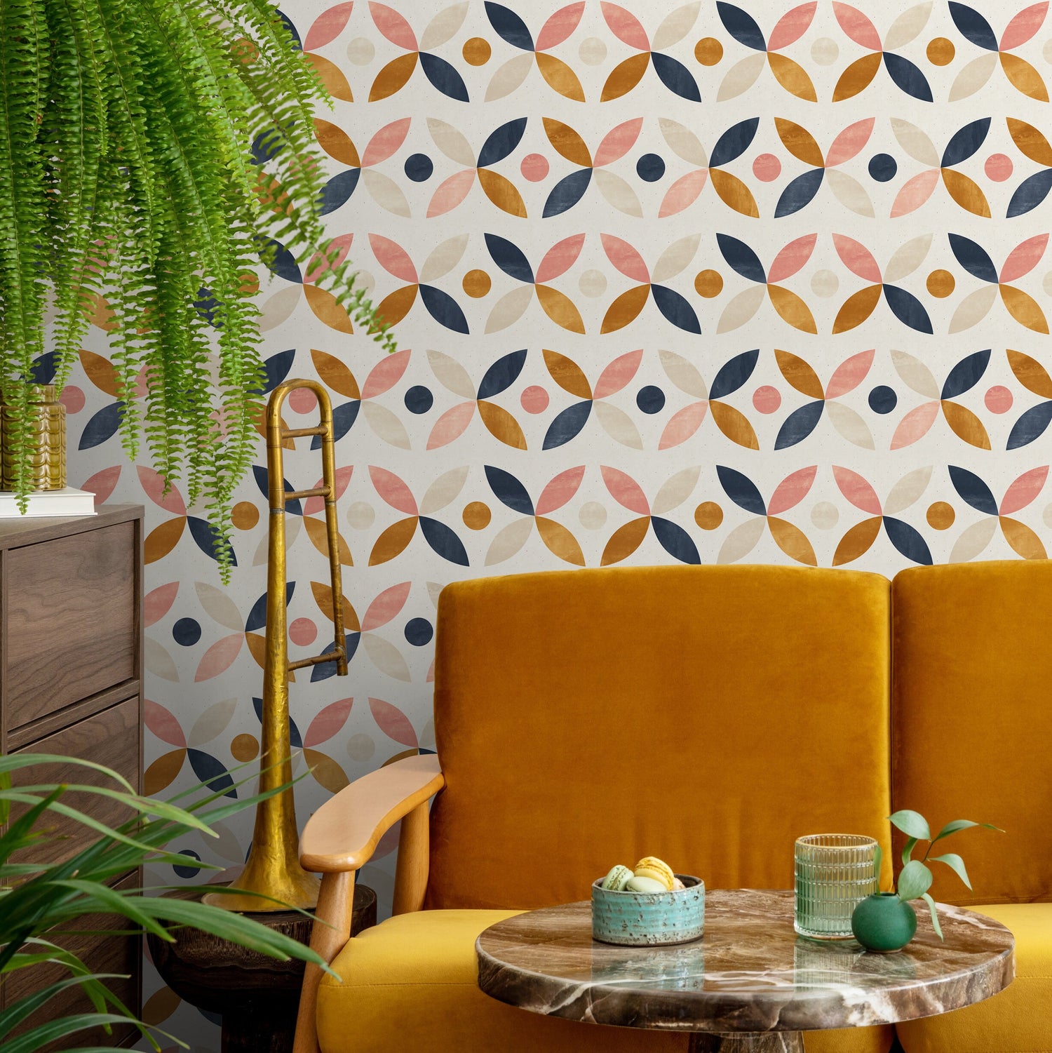 Removable Wallpaper Scandinavian Wallpaper Temporary Wallpaper Vintage Wallpaper Peel and Stick Wallpaper Wall Paper - A733