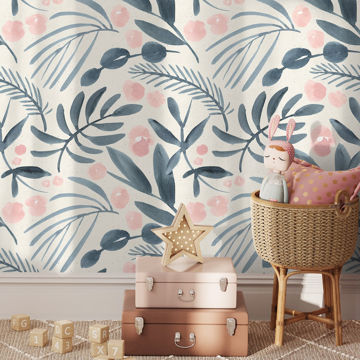 Removable Wallpaper Scandinavian Wallpaper Temporary Wallpaper Contemporary Flower Wallpaper Peel and Stick Wallpaper Wall Paper - A748