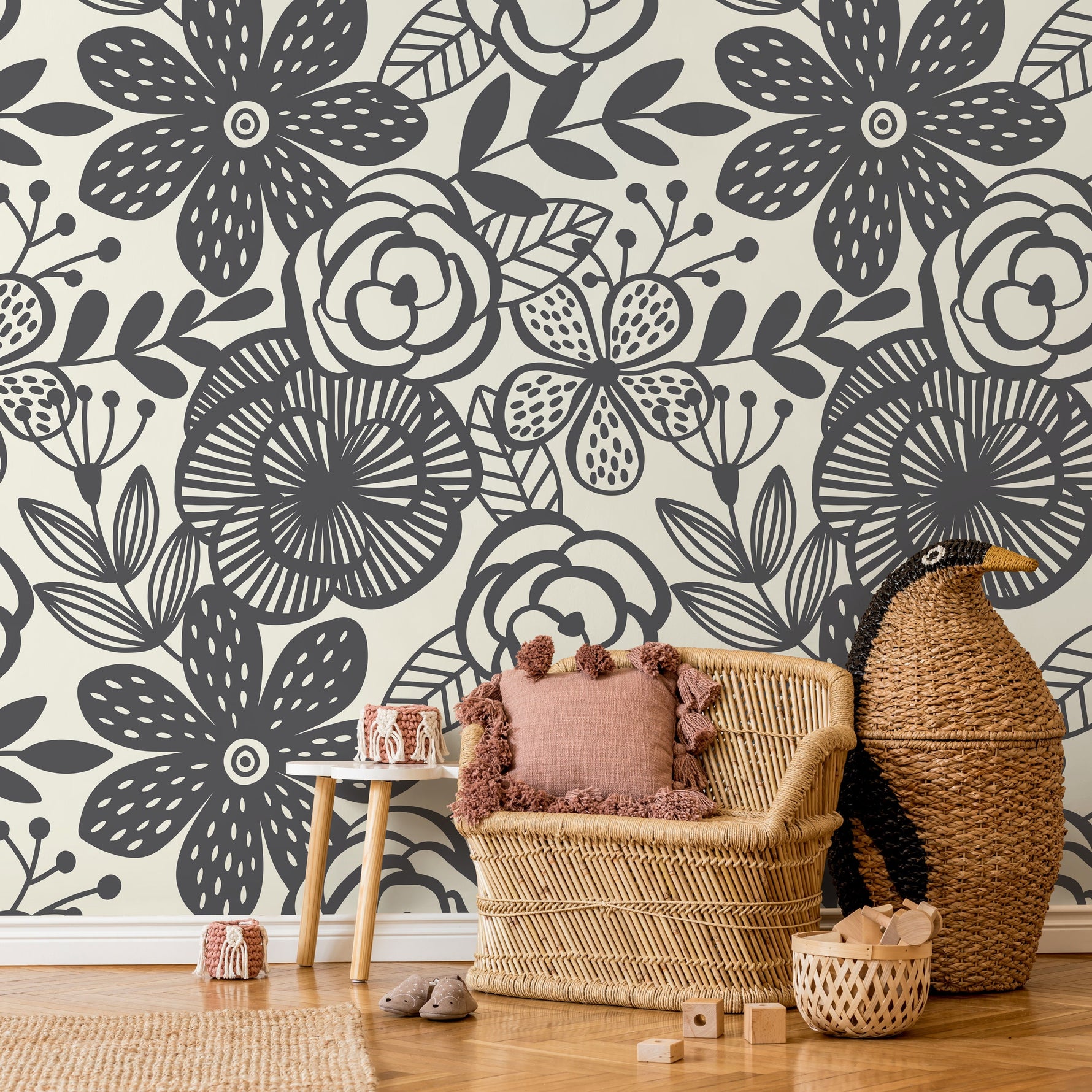 Removable Wallpaper Scandinavian Wallpaper Temporary Wallpaper Vintage Wallpaper Peel and Stick Wallpaper Wall Paper Boho - A624