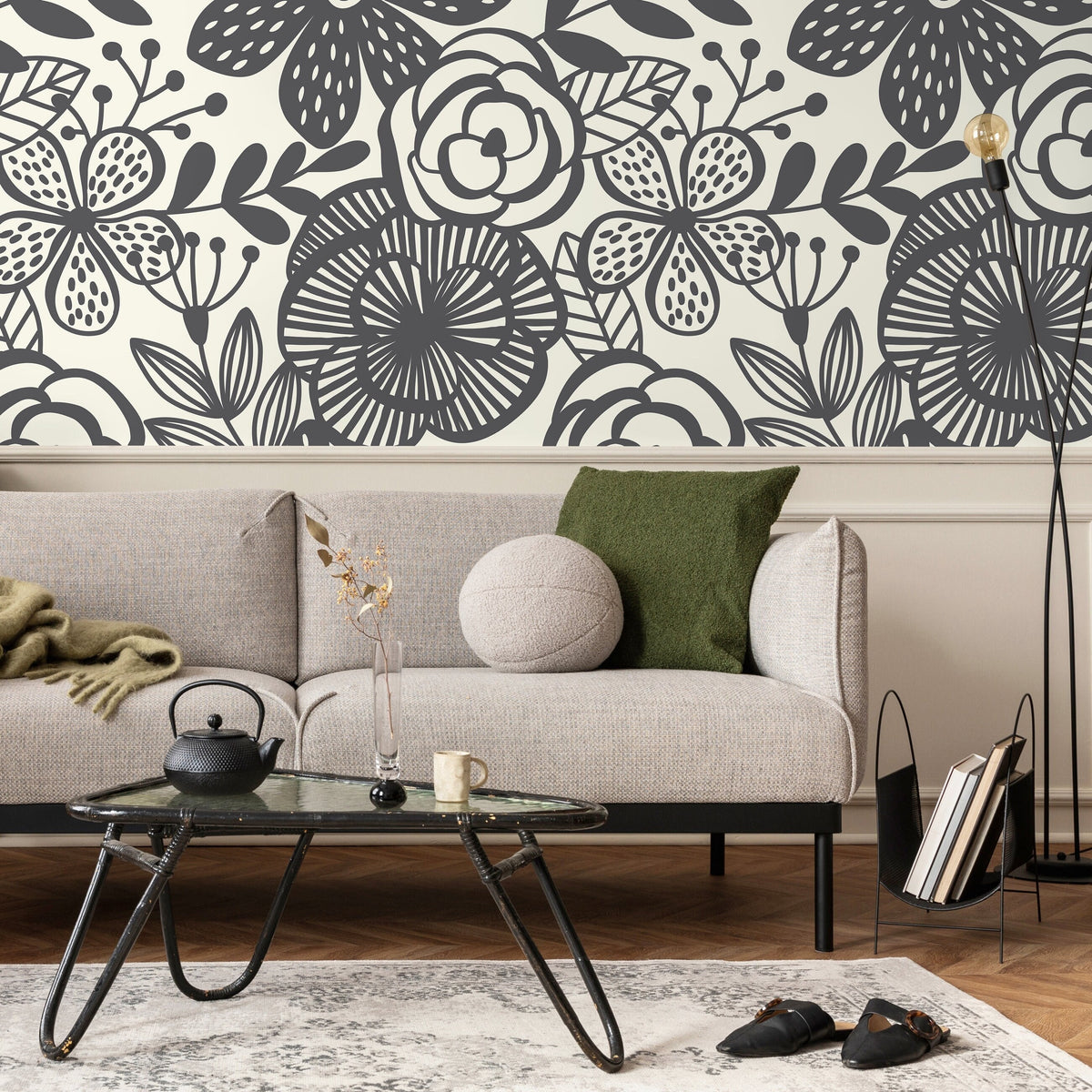 Removable Wallpaper Scandinavian Wallpaper Temporary Wallpaper Vintage Wallpaper Peel and Stick Wallpaper Wall Paper Boho - A624