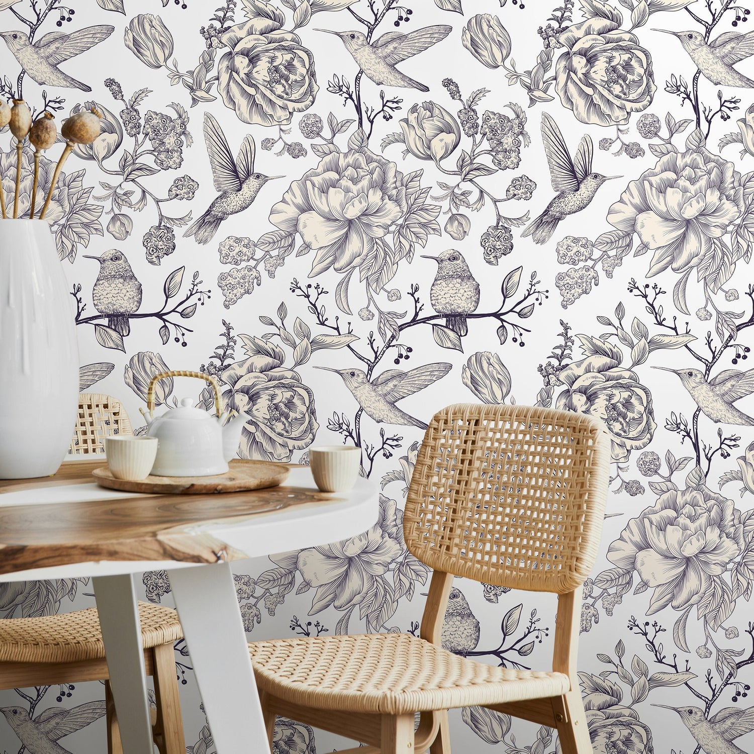 Removable Wallpaper Scandinavian Wallpaper Temporary Wallpaper Vintage Wallpaper Peel and Stick Wallpaper Wall Paper - A627