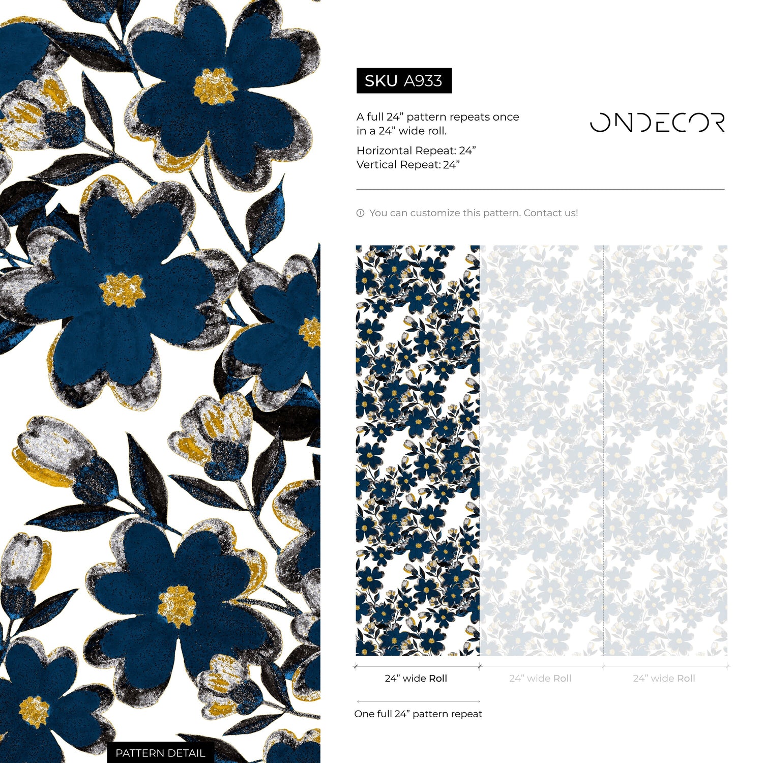 Removable Wallpaper, Scandinavian Wallpaper, Minimalistic Wallpaper, Peel and Stick Wallpaper, WallPaper, Flower - A933