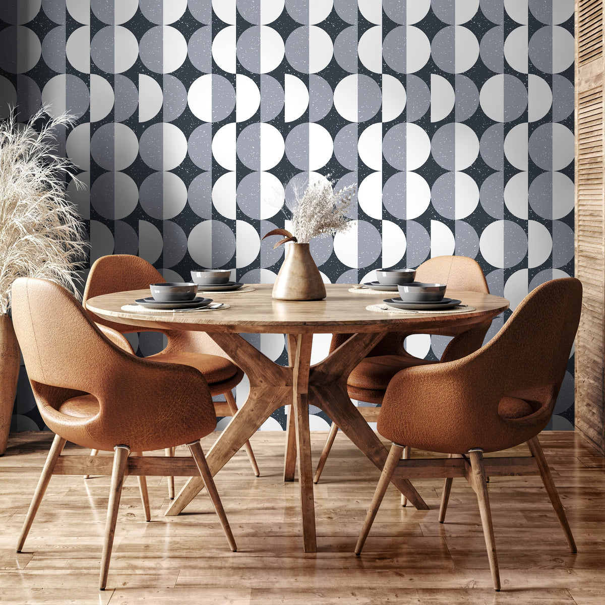 Wall Decor Wallpaper Peel and Stick Wallpaper Removable Wallpaper Home Decor Room Decor / Gray Dots Scandinavian Modern Wallpaper - D980