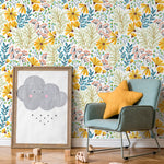 Removable Wallpaper Peel and Stick Wallpaper Wall Paper Wall Mural - Spring Floral Wallpaper - A385