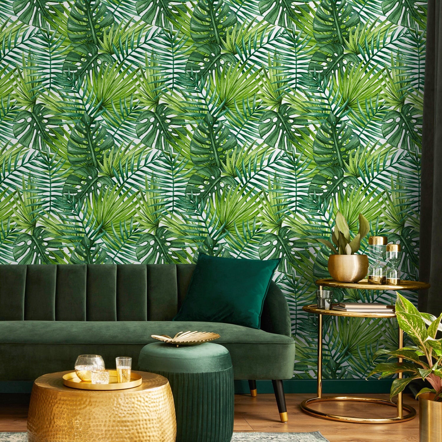 Removable Wallpaper Peel and Stick Wallpaper Wall Paper Wall Mural - Monstera Leaf Wallpaper - A399