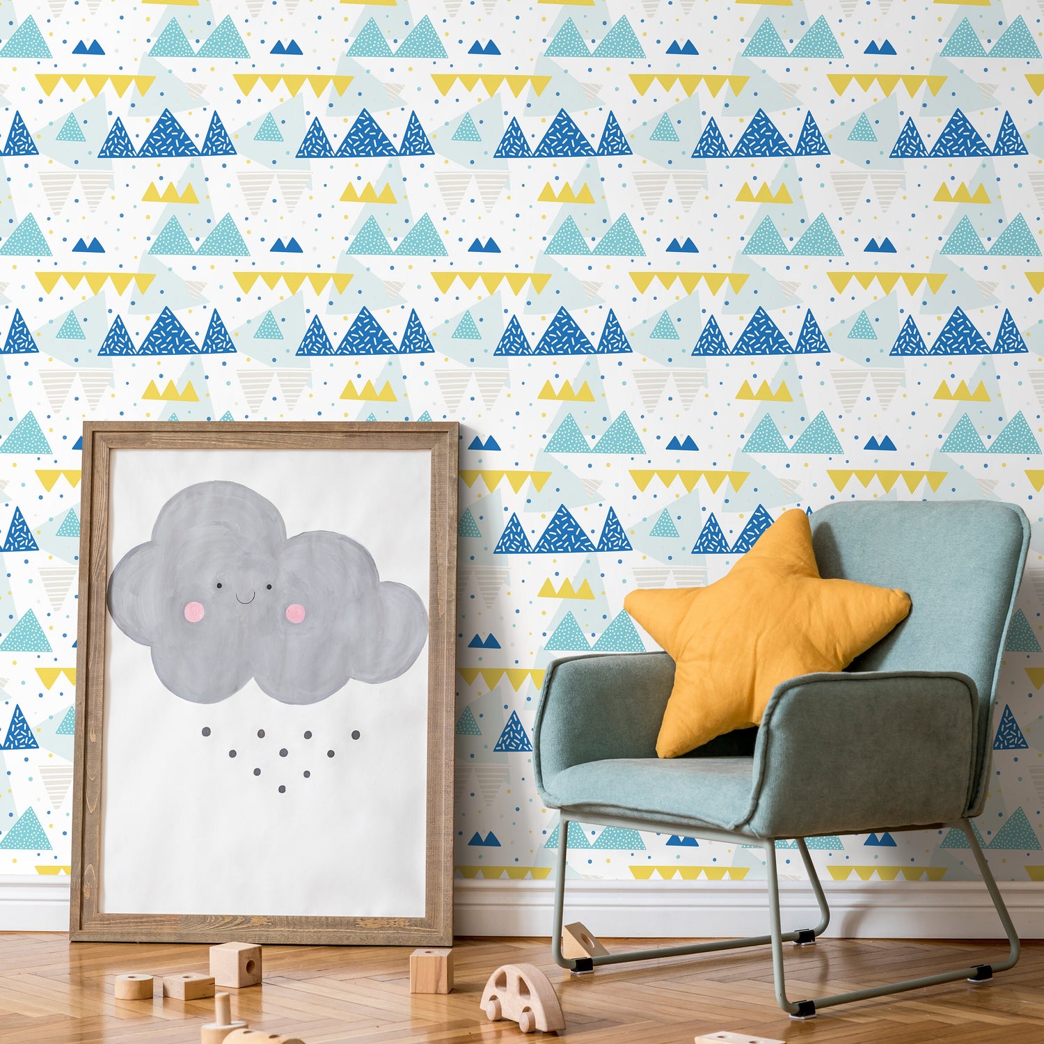 Removable Wallpaper Peel and Stick Wallpaper Wall Paper Wall Mural - Mountains Wallpaper Nursery Wallpaper - A442