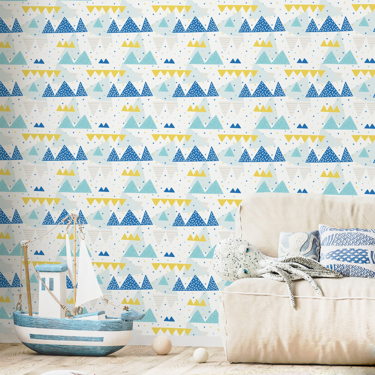 Removable Wallpaper Peel and Stick Wallpaper Wall Paper Wall Mural - Mountains Wallpaper Nursery Wallpaper - A442