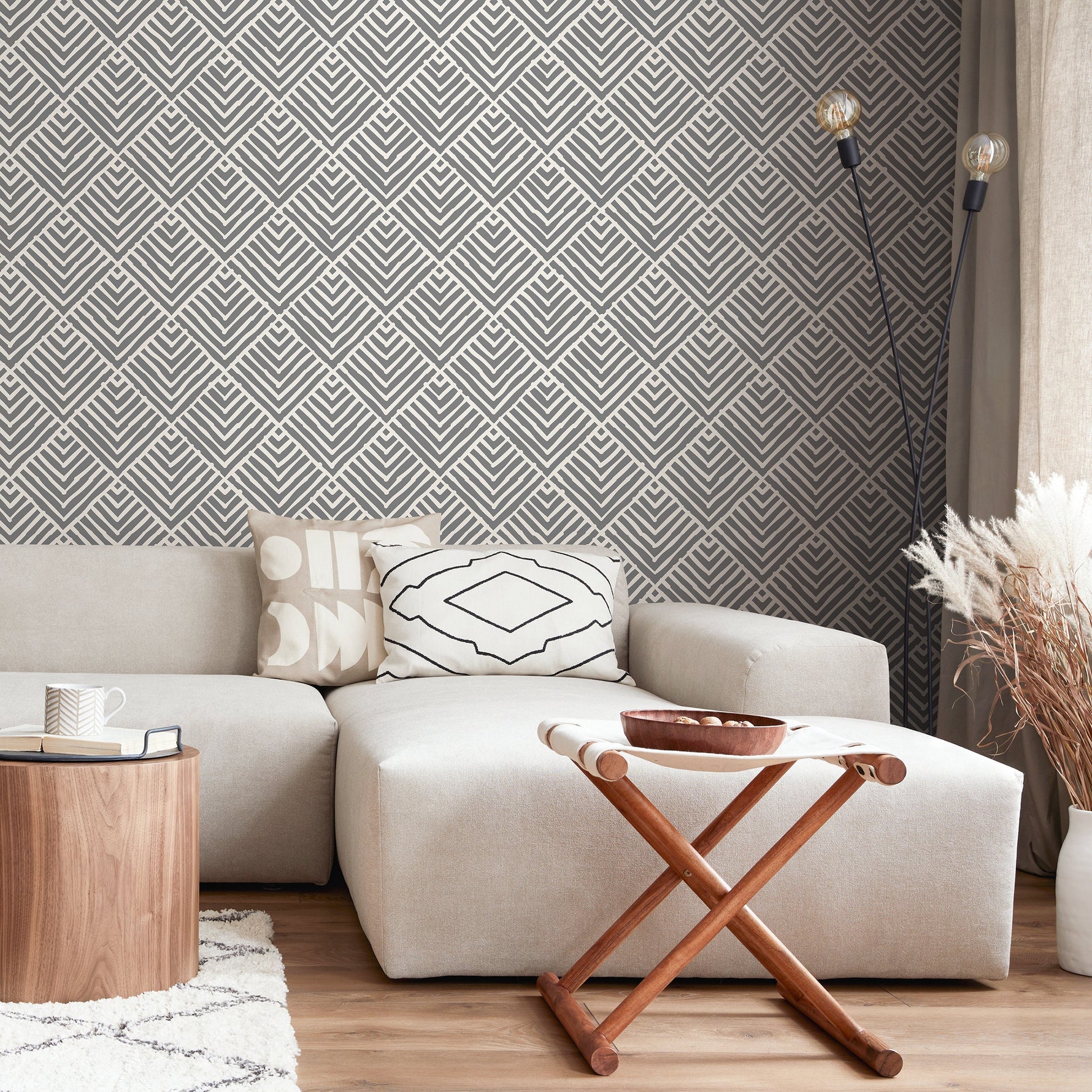 Removable Wallpaper Peel and Stick Wallpaper Wall Paper Wall Mural - Geometric Black and White Wallpaper - A465