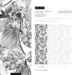 Removable Wallpaper Peel and Stick Wallpaper Wall Paper Wall Mural - Grayscale Tropical Wallpaper - D973