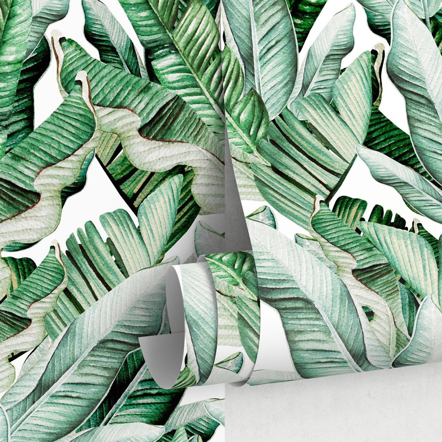 Removable Wallpaper Peel and Stick Wallpaper Wall Paper Wall Mural - Banana Leaf Wallpaper Tropical Wallpaper - A527