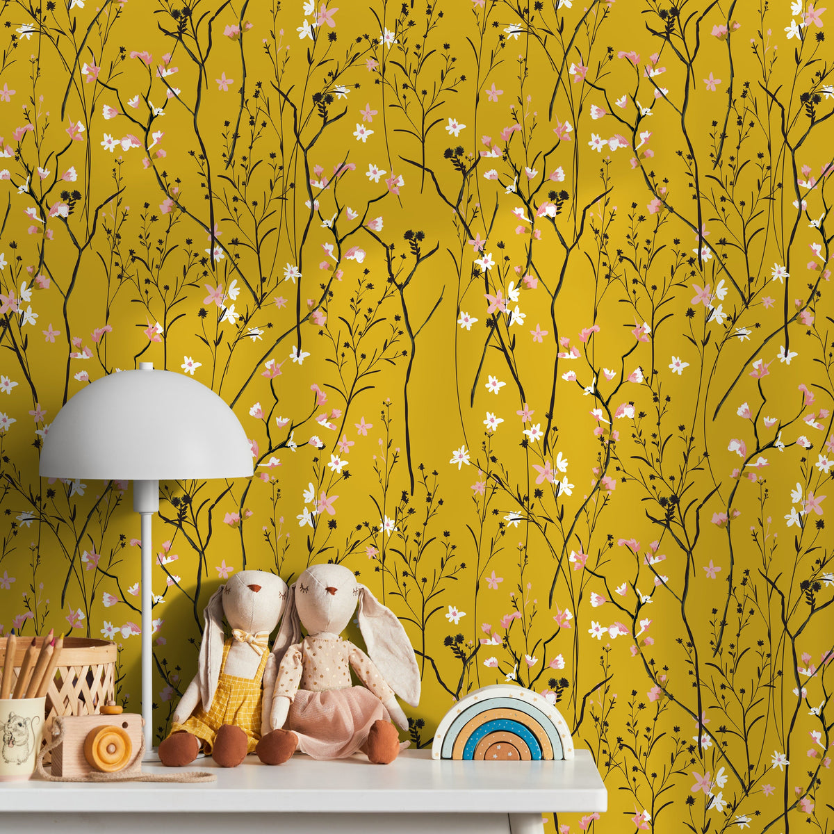 Removable Wallpaper Peel and Stick Wallpaper Wall Paper Wall Mural - Vintage Floral Wallpaper - A565