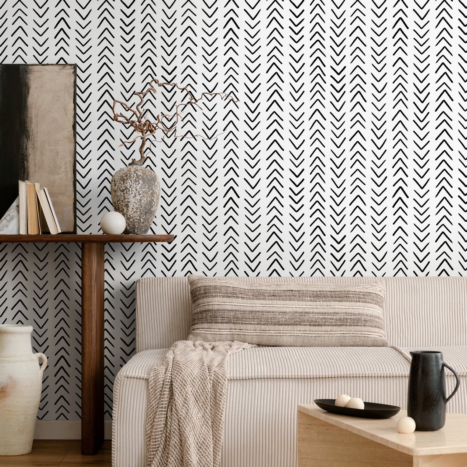 Removable Wallpaper Peel and Stick Wallpaper Wall Paper Wall Mural - Herringbone Wallpaper - A583