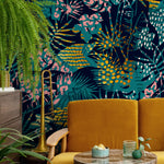 Tropical Multicolor Leaves - Removable Wallpaper Peel and Stick Wallpaper Wall Paper Wall Mural - A782