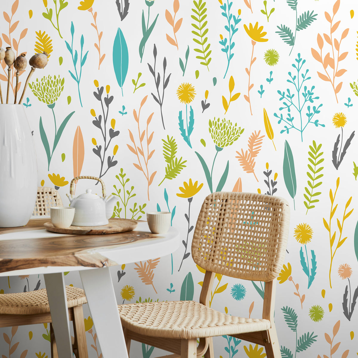 Removable Wallpaper Peel and Stick Wallpaper Wall Paper Wall Mural - Vintage Floral Wallpaper - A881