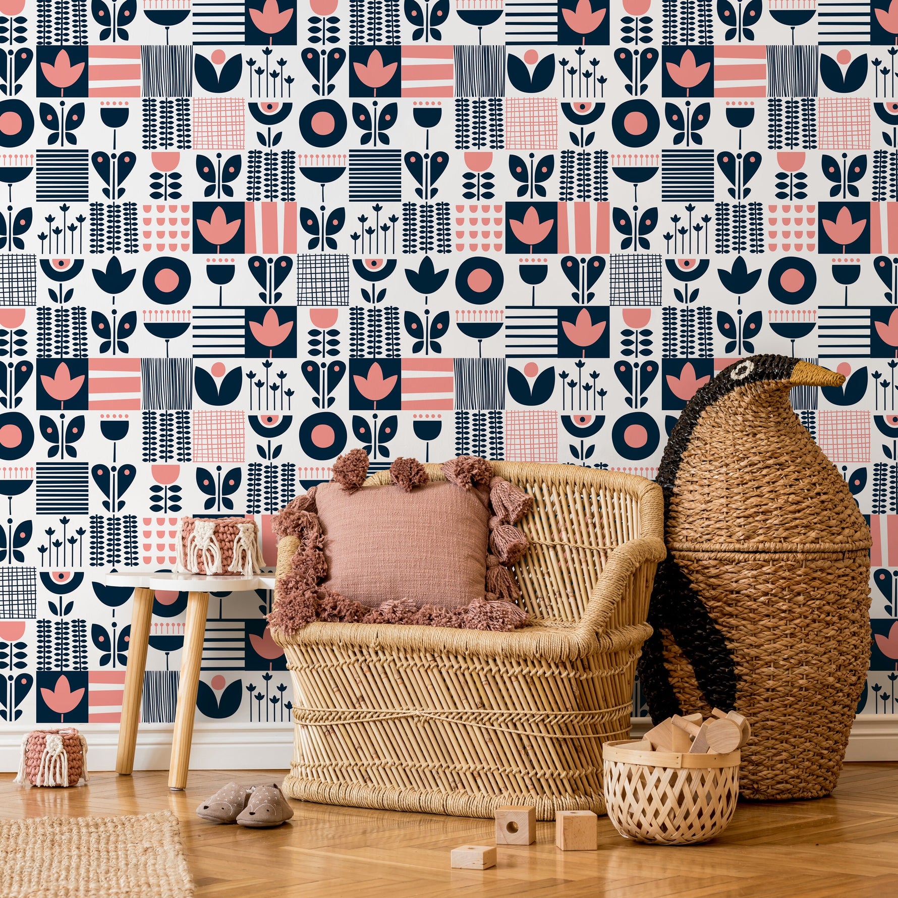 Removable Wallpaper Scandinavian Wallpaper Temporary Wallpaper Vintage Wallpaper Peel and Stick Wallpaper Wall Paper - A684