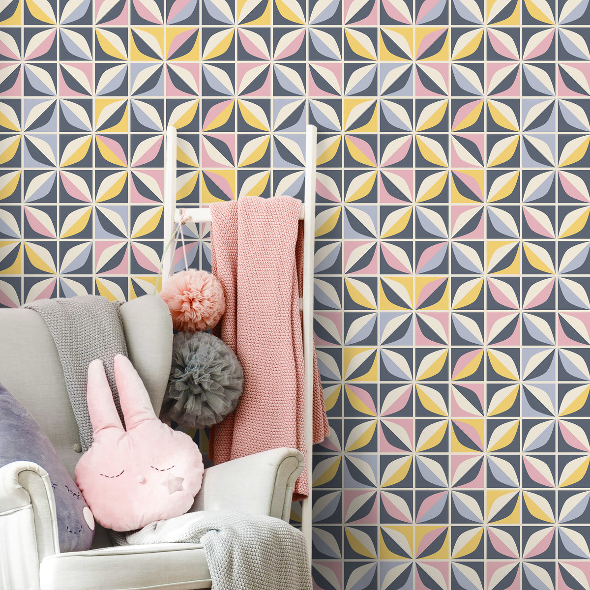 Wallpaper Peel and Stick Wallpaper Removable Wallpaper Home Decor Wall Art Wall Decor Room Decor / Pastel Color Geometric Wallpaper - A731