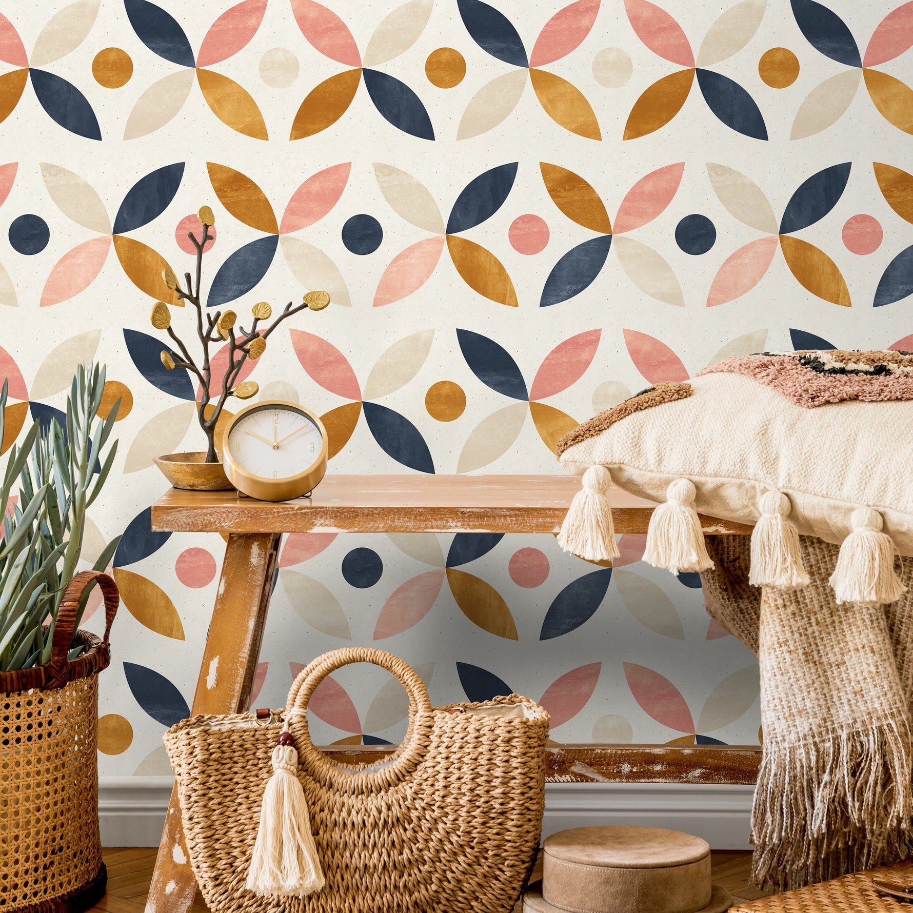 Removable Wallpaper Scandinavian Wallpaper Temporary Wallpaper Vintage Wallpaper Peel and Stick Wallpaper Wall Paper - A733