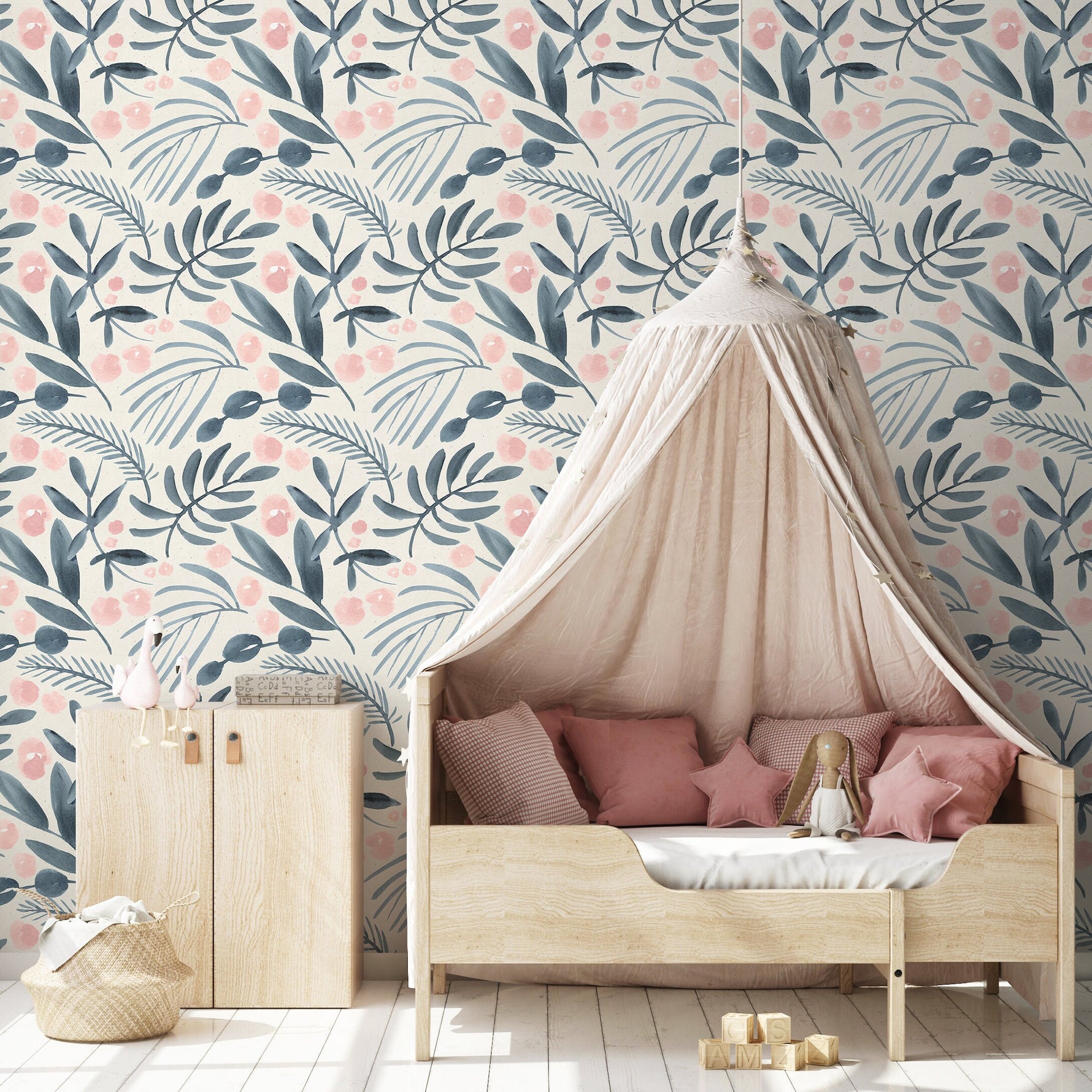 Removable Wallpaper Scandinavian Wallpaper Temporary Wallpaper Contemporary Flower Wallpaper Peel and Stick Wallpaper Wall Paper - A748