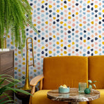 Removable Wallpaper Scandinavian Wallpaper Wallpaper Peel and Stick Wallpaper Wall Paper Colorful Dots - A856