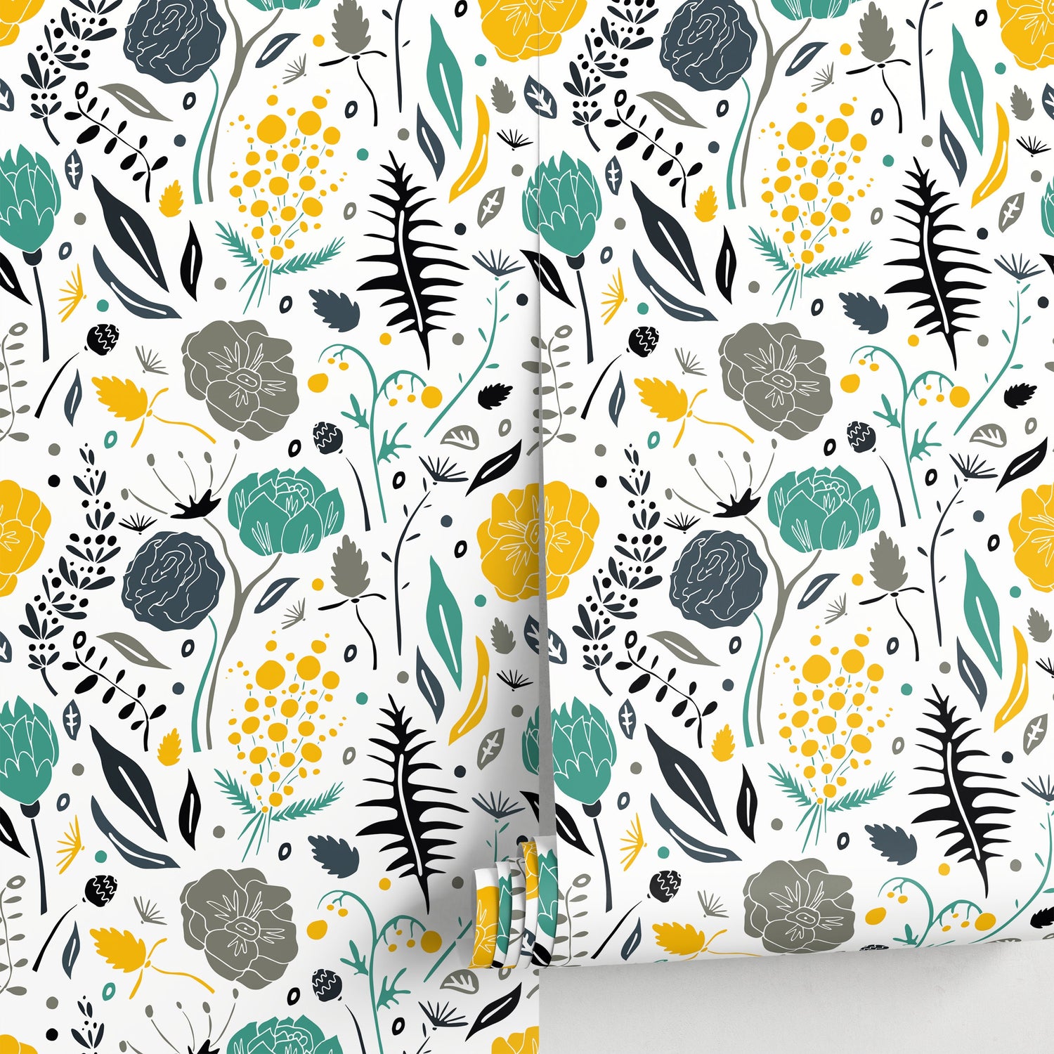 Removable Wallpaper Scandinavian Wallpaper Temporary Wallpaper Flowers Wallpaper Peel and Stick Wallpaper Wall Paper - A861