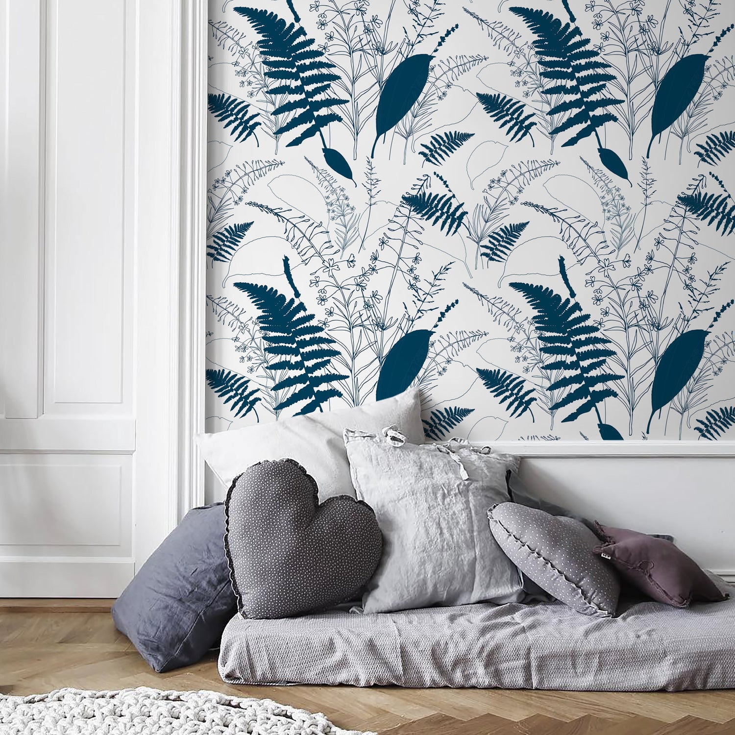 Removable Wallpaper Scandinavian Wallpaper Temporary Wallpaper Flowers Wallpaper Peel and Stick Wallpaper Wall Paper - D977