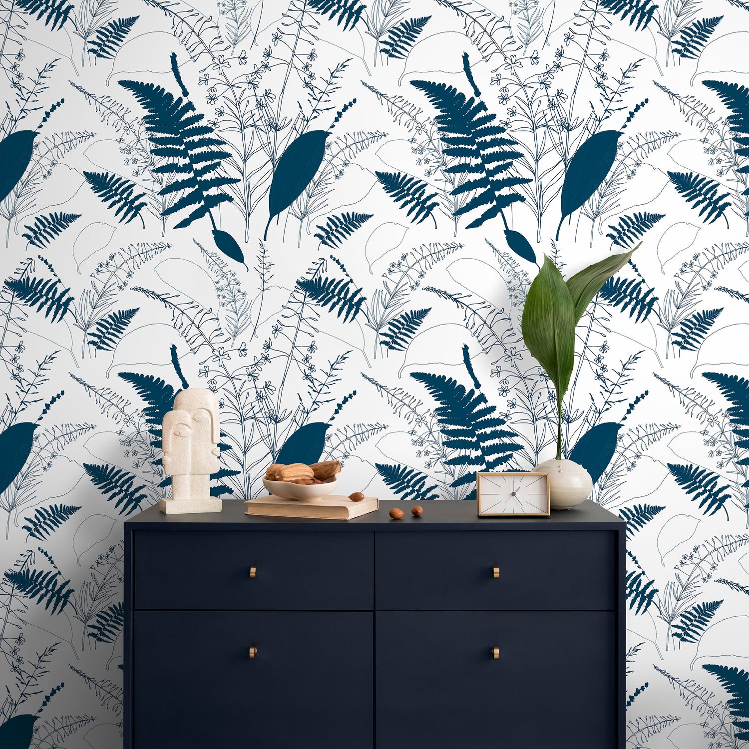 Removable Wallpaper Scandinavian Wallpaper Temporary Wallpaper Flowers Wallpaper Peel and Stick Wallpaper Wall Paper - D977