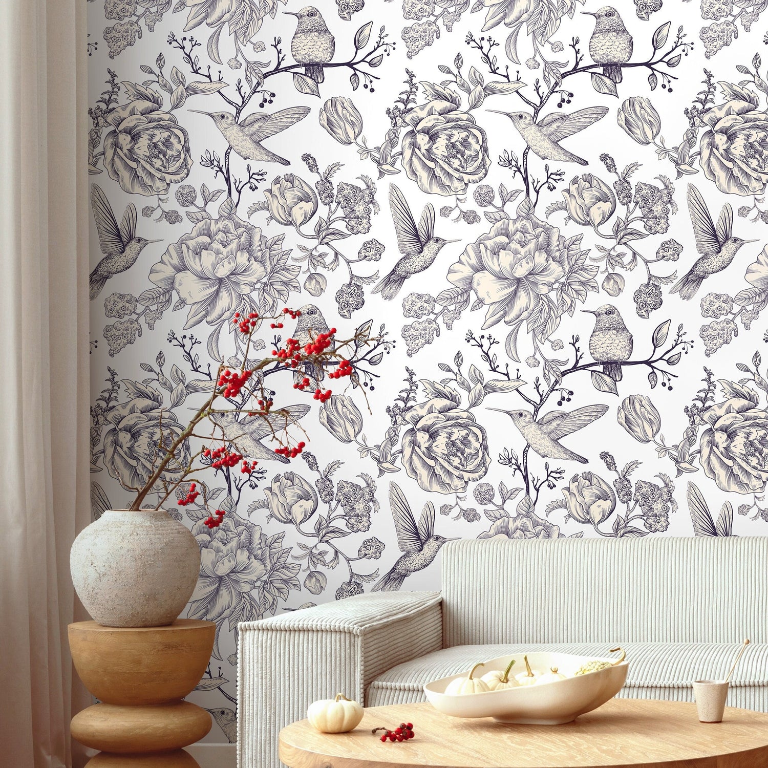 Removable Wallpaper Scandinavian Wallpaper Temporary Wallpaper Vintage Wallpaper Peel and Stick Wallpaper Wall Paper - A627