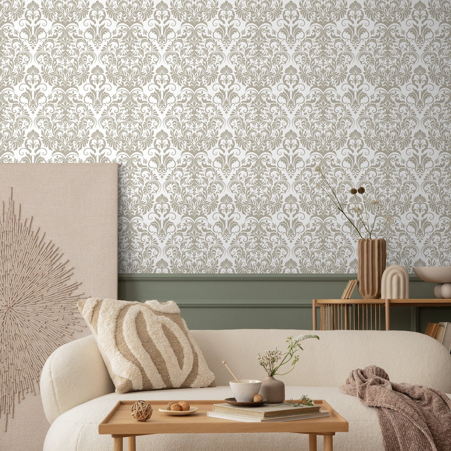 Vintage Removable Wallpaper Scandinavian Wallpaper Temporary Wallpaper Minimalistic Wallpaper Peel and Stick Wallpaper Wall Paper - D976