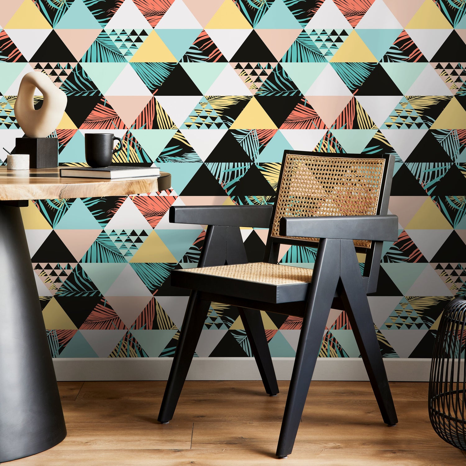 Geometric Triangles Wallpaper Modern Abstract Wallpaper Peel and Stick and Traditional Wallpaper - A599