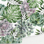 Wallpaper Peel and Stick Wallpaper Removable Wallpaper Home Decor Wall Decor Room Decor / Monstera and Succulent Leaves Wallpaper - A020