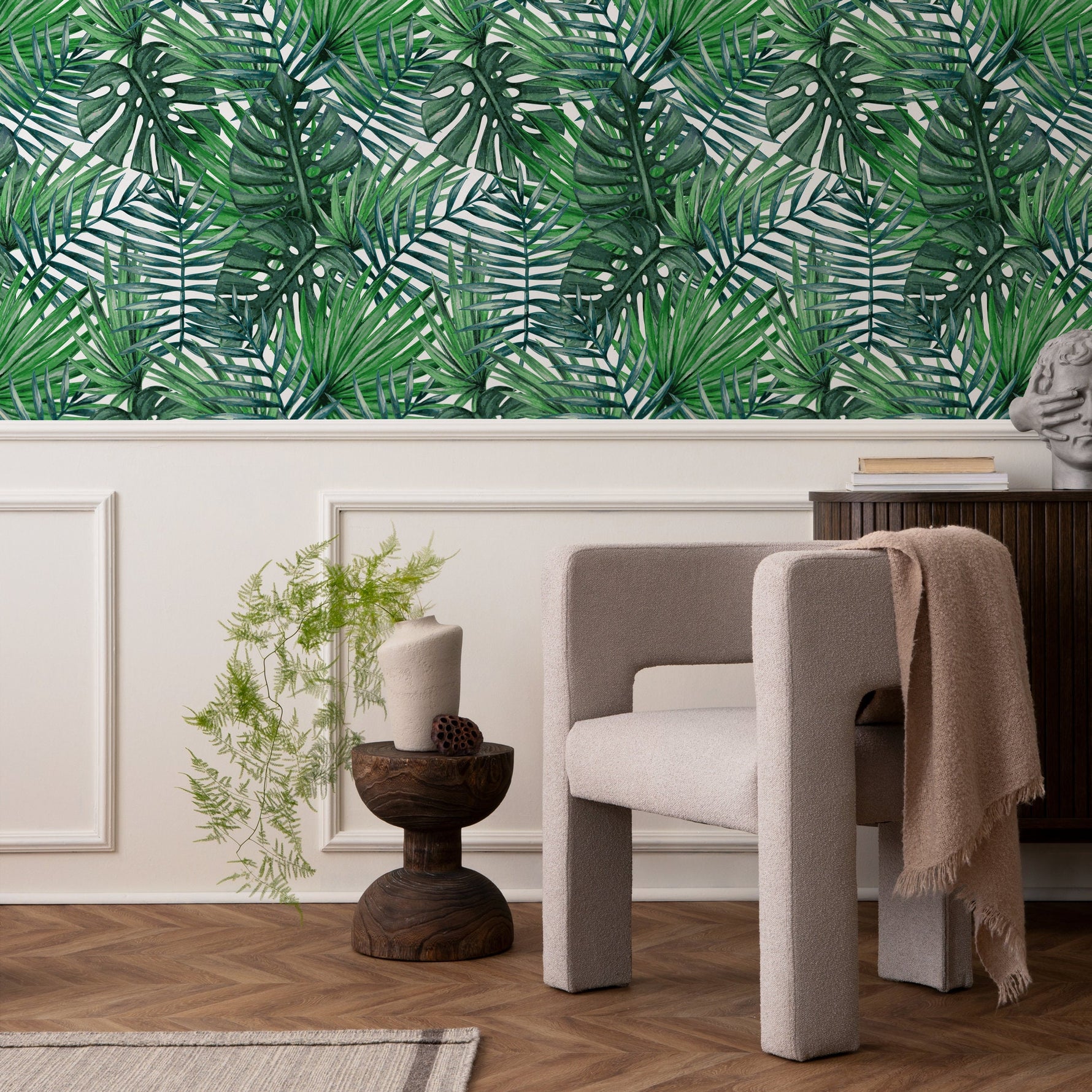 Wallpaper Peel and Stick Wallpaper Removable Wallpaper Home Decor Wall Art Wall Decor Room Decor / Tropical Leaves Wallpaper - A101