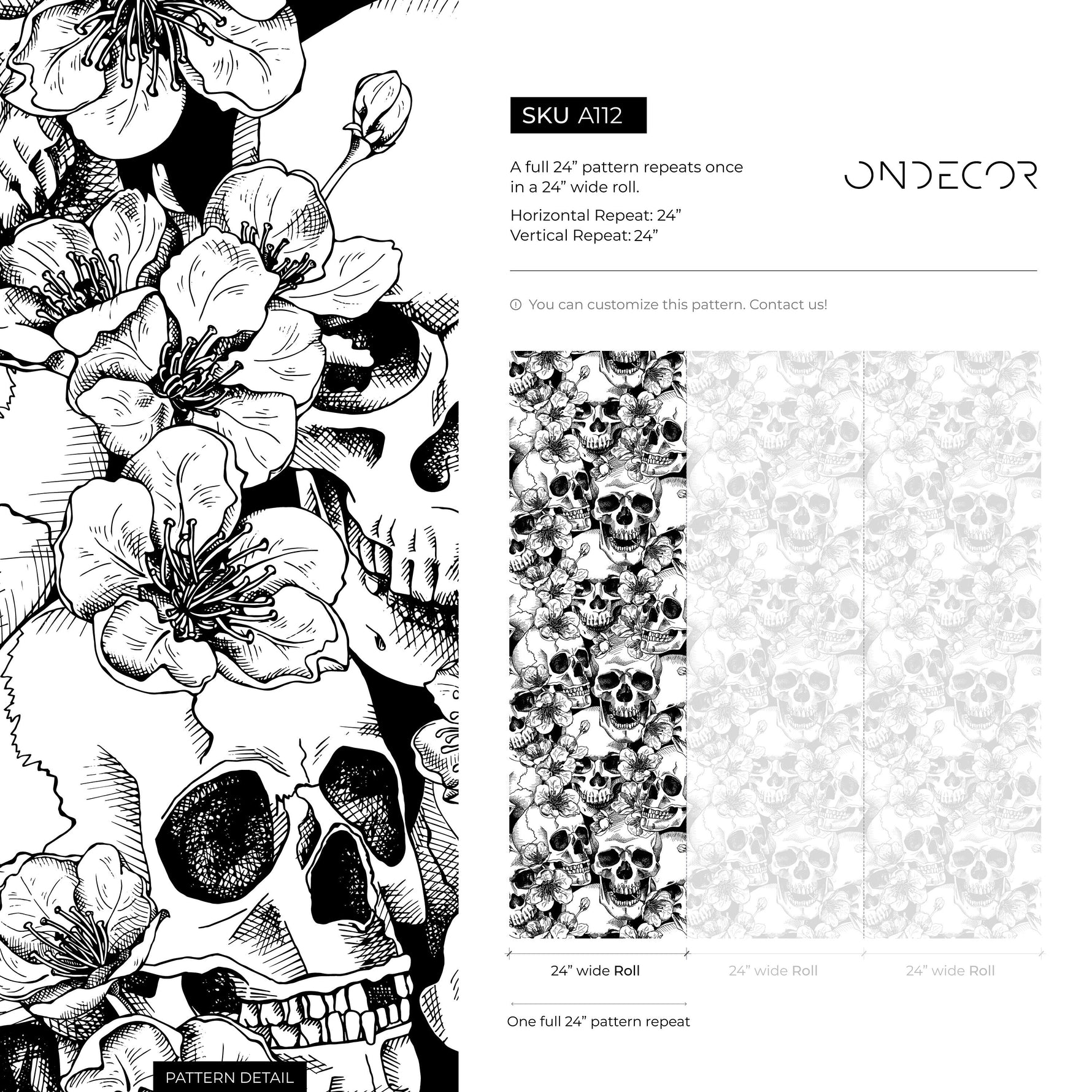 Floral Skulls Wallpaper - A112