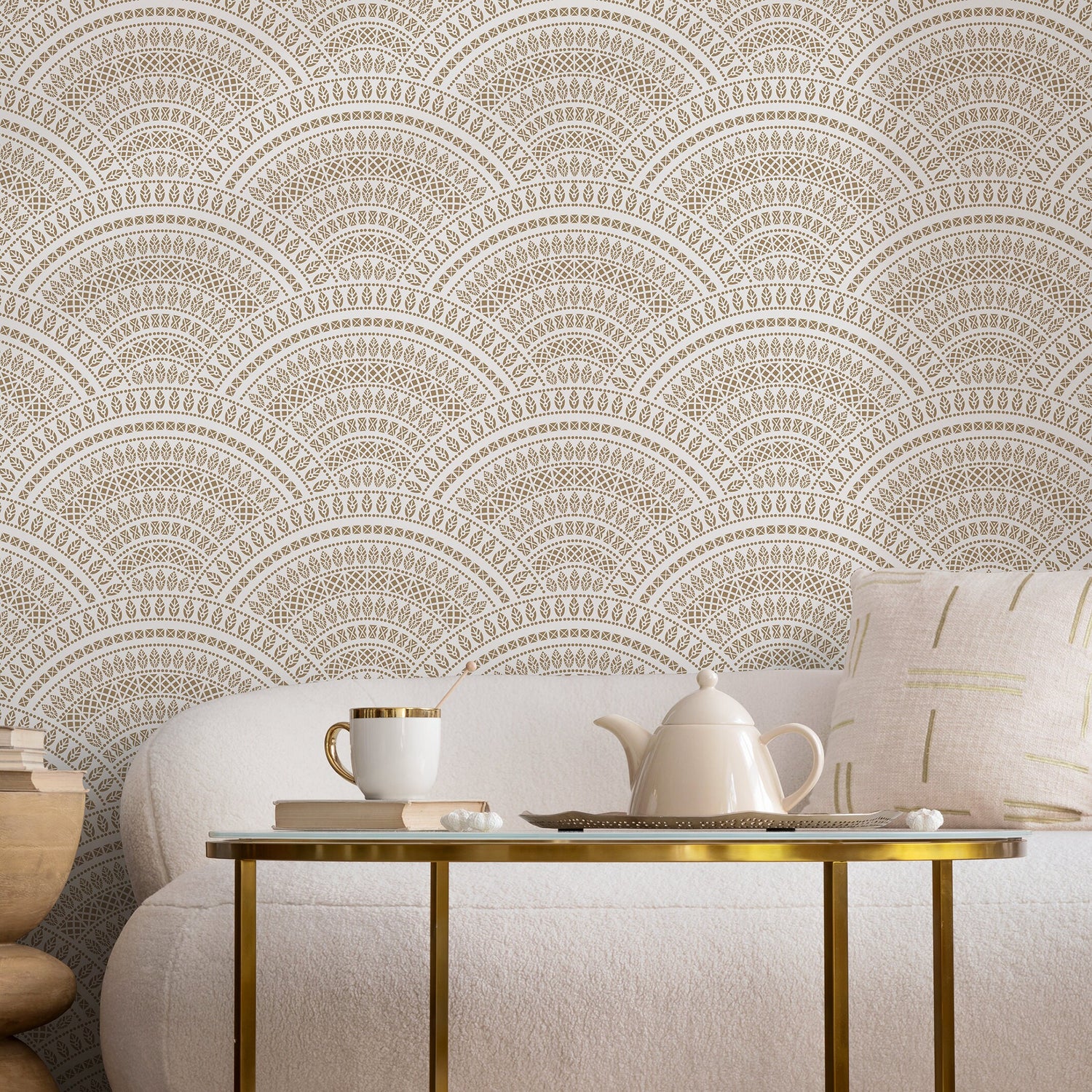 Elegant Geometric Lace Wallpaper - A140