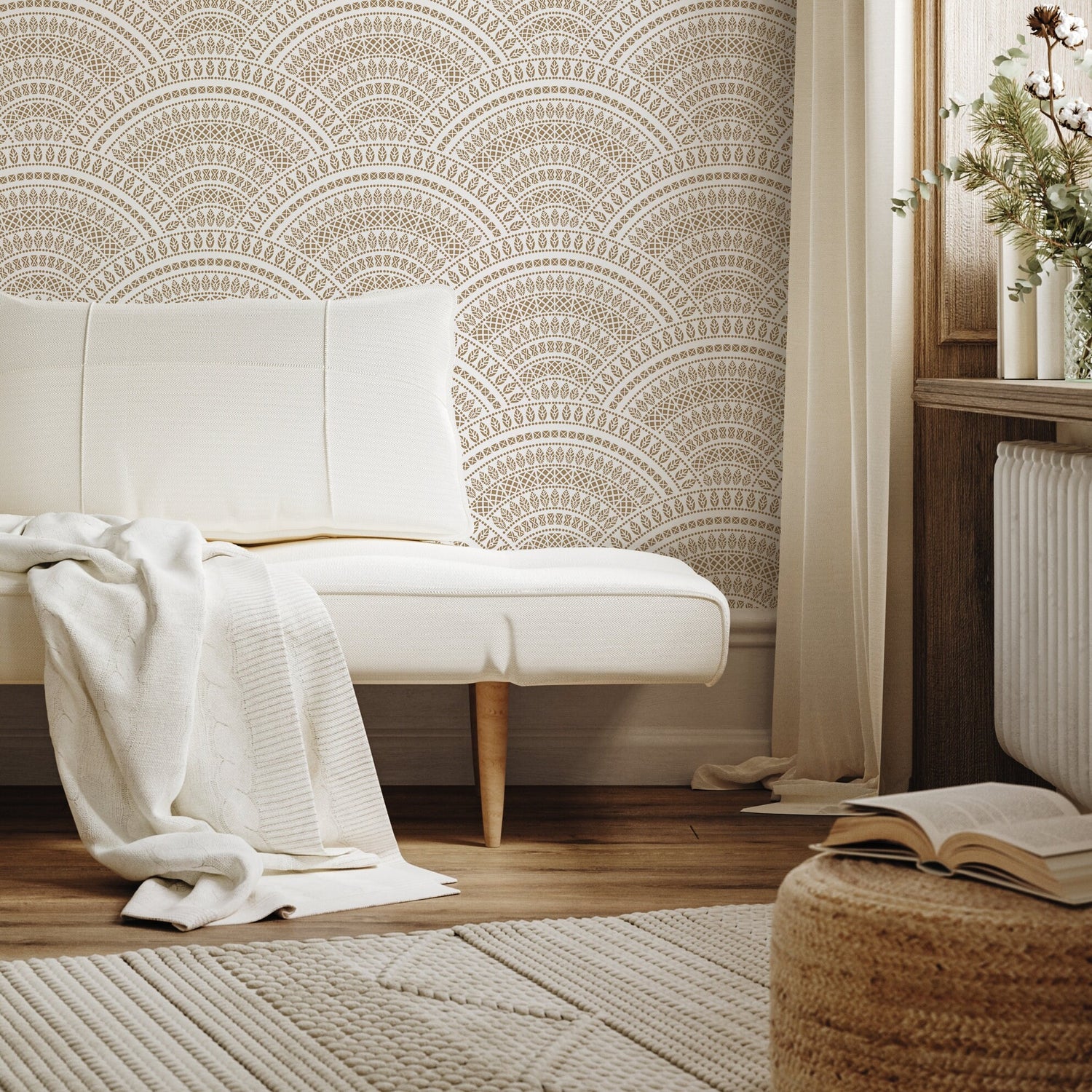 Elegant Geometric Lace Wallpaper - A140