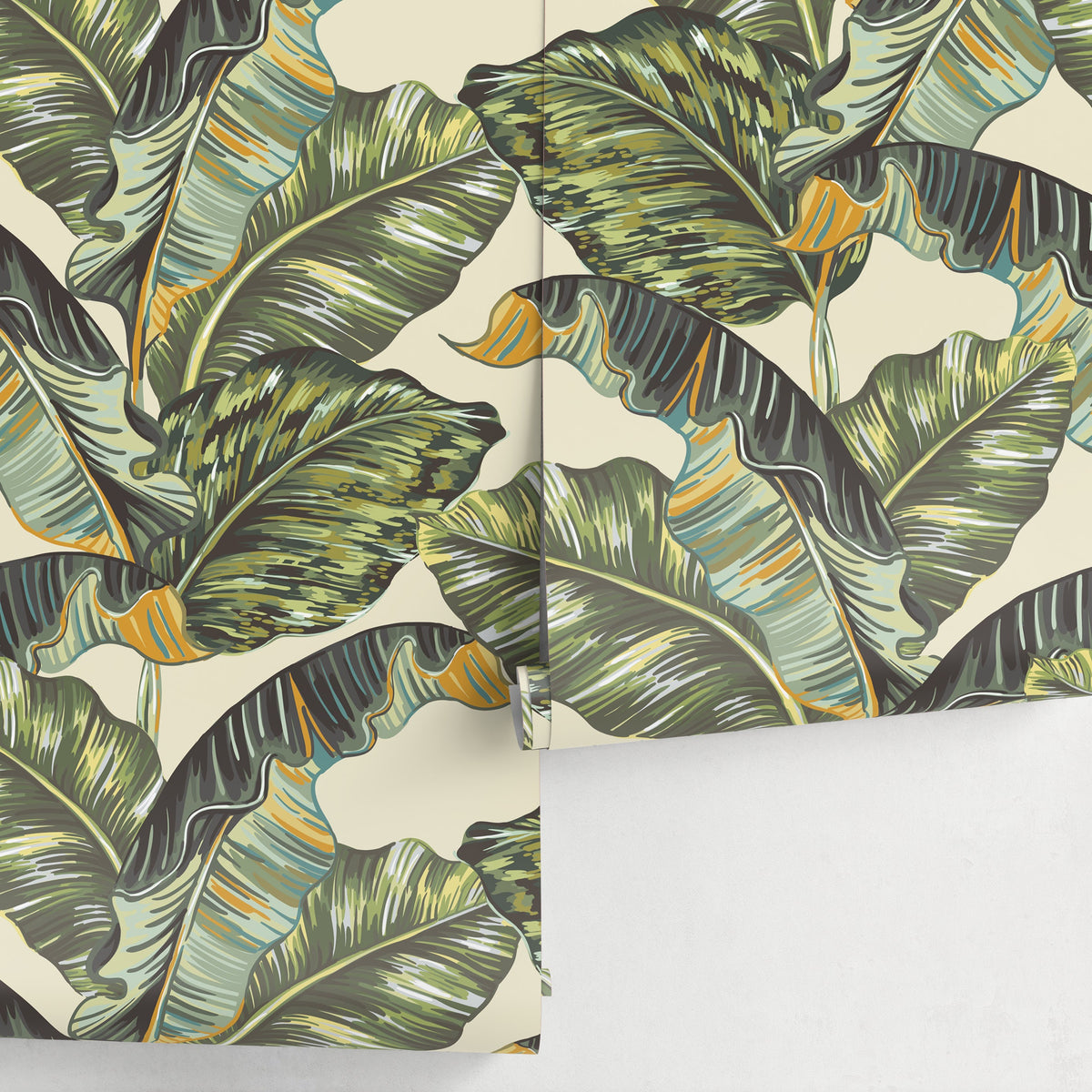 Wallpaper Peel and Stick Wallpaper Removable Wallpaper Home Decor Wall Art Wall Decor Room Decor / Tropical Banana Leaf Wallpaper - A218