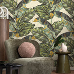 Wallpaper Peel and Stick Wallpaper Removable Wallpaper Home Decor Wall Art Wall Decor Room Decor / Tropical Banana Leaf Wallpaper - A218